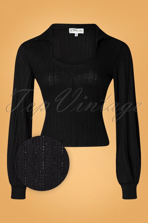 Miss Candyfloss - TopVintage exclusive ~ 50s Sahara Dora Soft Knitted Top in Black
