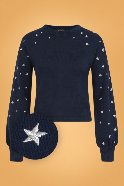 Bright and Beautiful - Teesa Star Pullover in Blau 2