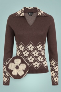 Bright and Beautiful - 70s June Daisy Jumper in Brown