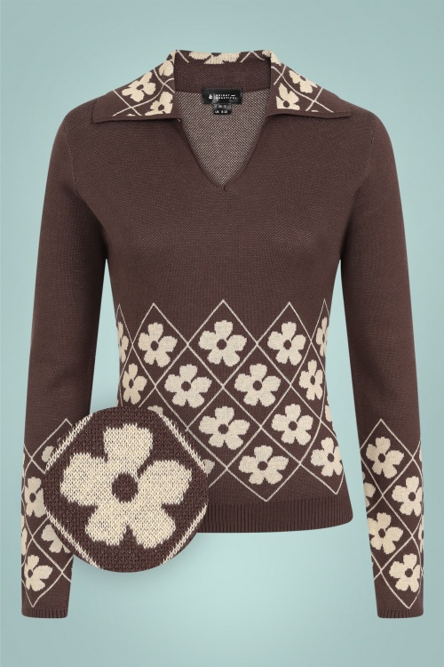 Bright and Beautiful - 70s June Daisy Jumper in Brown