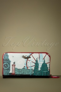 Vendula - London Cats and Corgis Large Ziparound Wallet in Red 2