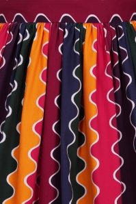 Collectif Clothing - 50s Jasmine Rainbow Wave Swing Skirt in Multi 3