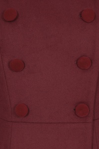 Collectif Clothing - Marisol Double Breasted Coat Années 50 en Rouge Foncé 5