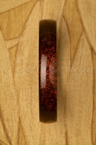 Splendette - Exclusief bij Topvintage ~ Fedora Midi Glitter armband in brons