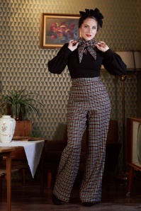Miss Candyfloss - 50s Katrina Rose High Waisted Tartan Pants in Red