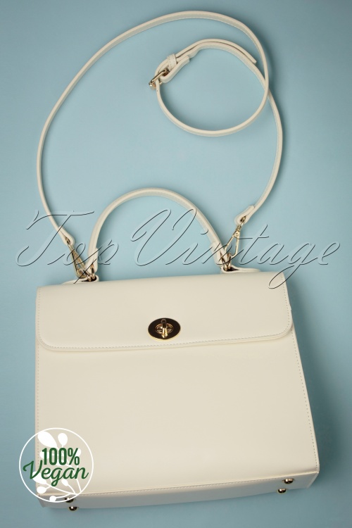 Charlie Stone - 50s Versailles Handbag in Snowdrop White 2