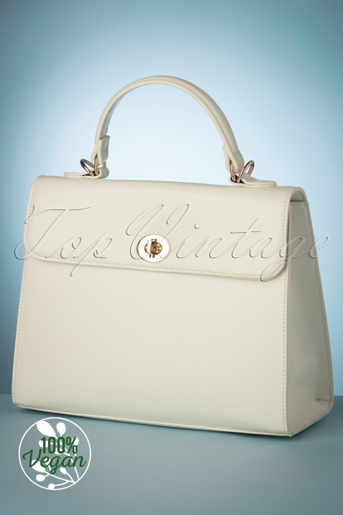 Charlie Stone - 50s Versailles Handbag in Snowdrop White 3