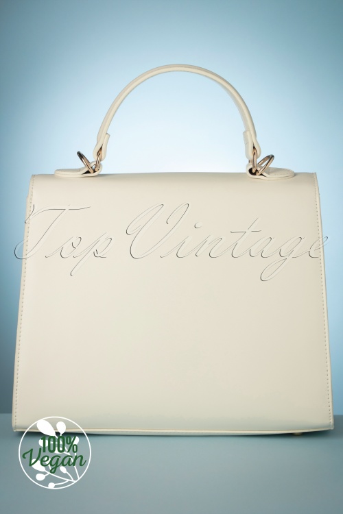 Charlie Stone - Versailles Handbag Années 50 en Blanc Perce-neige 6