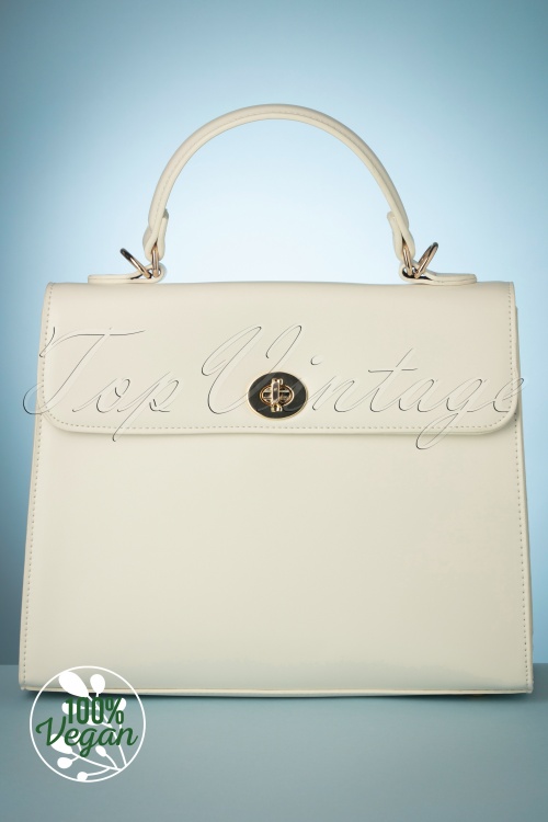 Charlie Stone - 50s Versailles Handbag in Snowdrop White