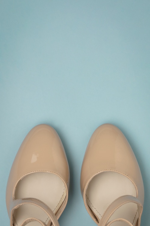 s.Oliver - 50s Veronica Patent Pumps in Light Blush 2