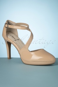 s.Oliver - 50s Veronica Patent Pumps in Light Blush