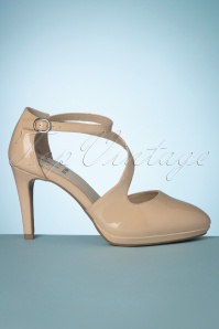 s.Oliver - 50s Veronica Patent Pumps in Light Blush 3