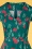 Topvintage Boutique 44301 Swing Dress Green Red Flowers 221227 502V