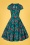 Topvintage Boutique 44301 Swing Dress Green Red Flowers 221227 501W
