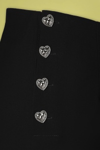 Vixen - 50s Heart Button High Waist Trousers in Black 2