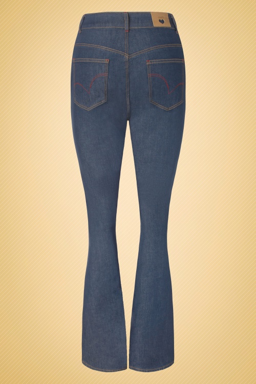 Rock-a-Booty - Rosa Jeans Années 50 en Bleu Denim 5