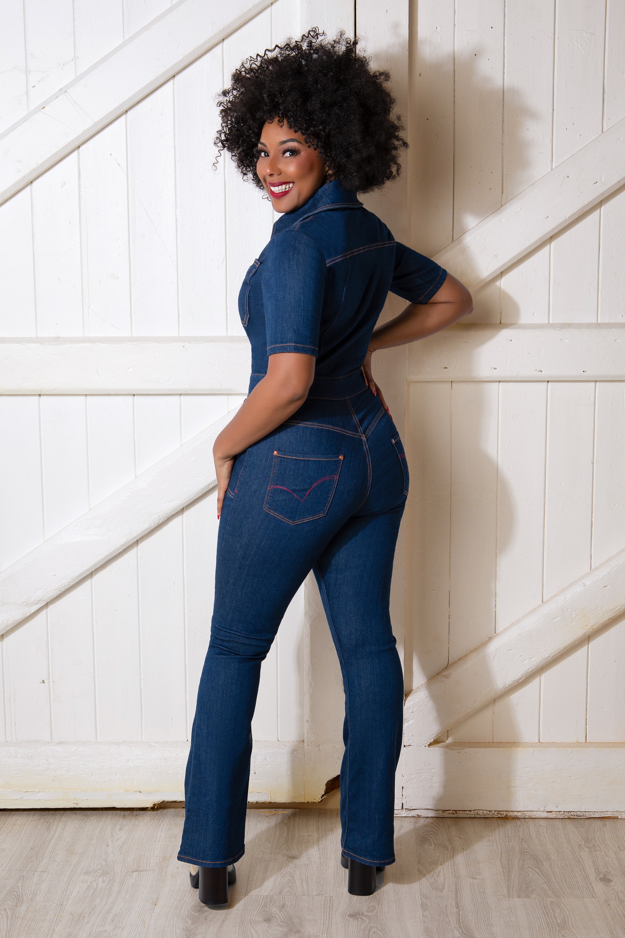 Rock-a-Booty - Gloria Lee Jumpsuit in denimblauw 5