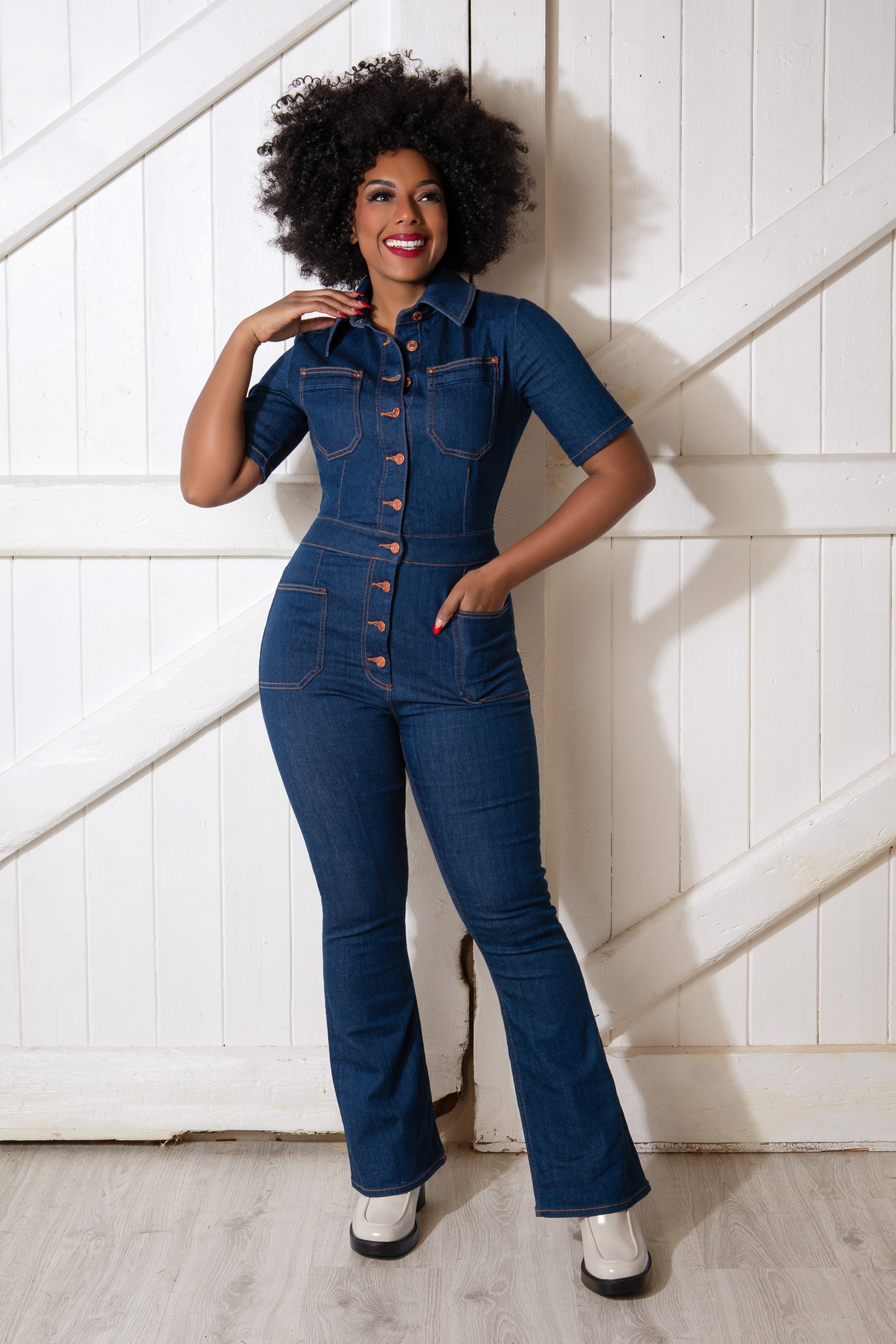 Rock-a-Booty - Gloria Lee Jumpsuit in denimblauw 4