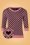 Heart Pattern Sweater Années 50 en Rose