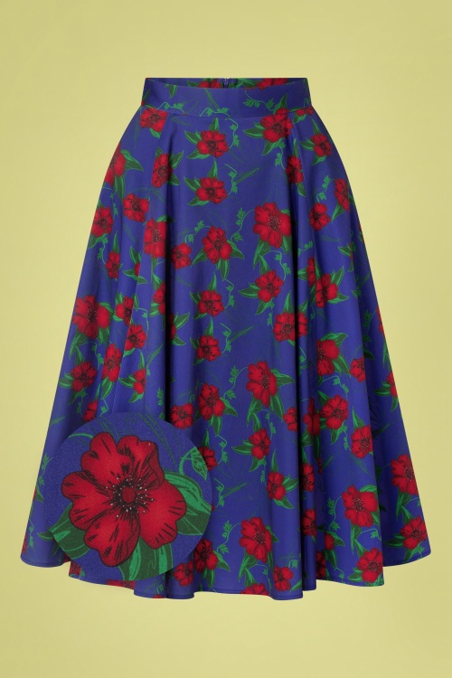 Topvintage Boutique Collection - Topvintage exclusive ~ Adriana Flower Swing Skirt in Multi