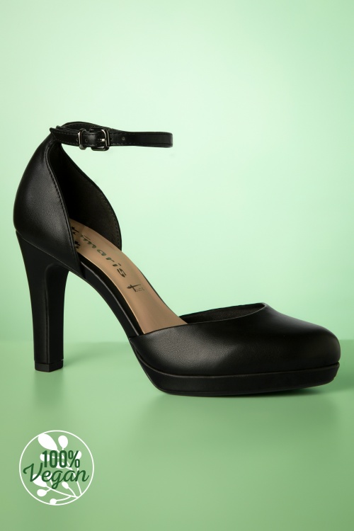 Tamaris - Tiffany Classy Pumps Années 50 en Noir Mat 2