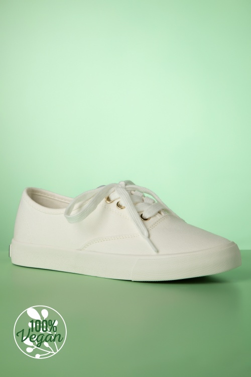 Tamaris - 50s Chloe Canvas Sneakers in Off White 3