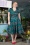 Topvintage Boutique Collection 44301 Olivia Shot Sleeves Swing Dress Teal Red 230111 401