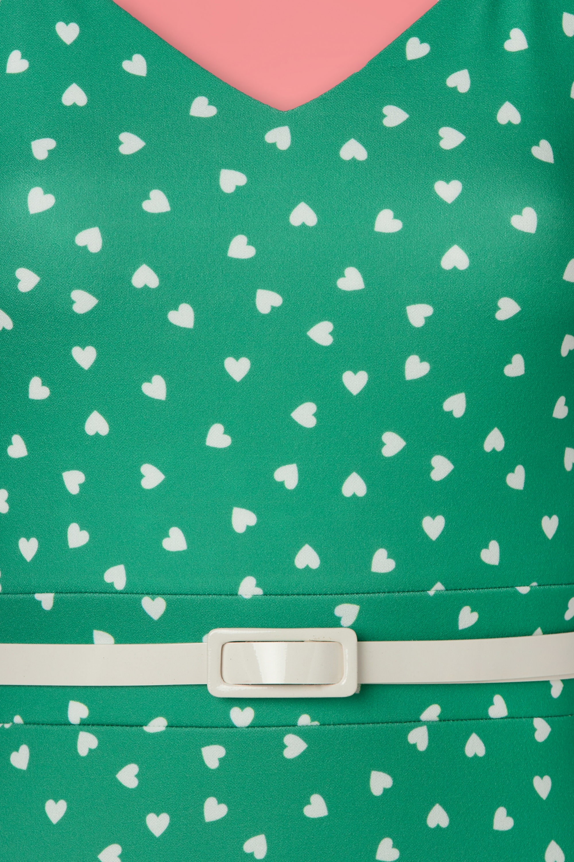 Vintage Chic for Topvintage - Willow White Hearts penciljurk in groen 3