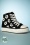 Ruby Shoo - Cassie High Top Floral Sneakers Années 50 en Noir