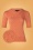 60s Bella Knit Heart Ajour Top in Langoustino Orange