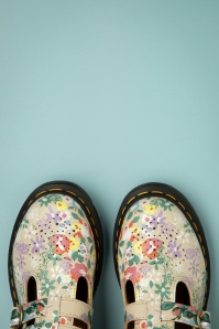 Dr. Martens - 8065 Floral Mash Up Mary Jane Shoes in Beige 2