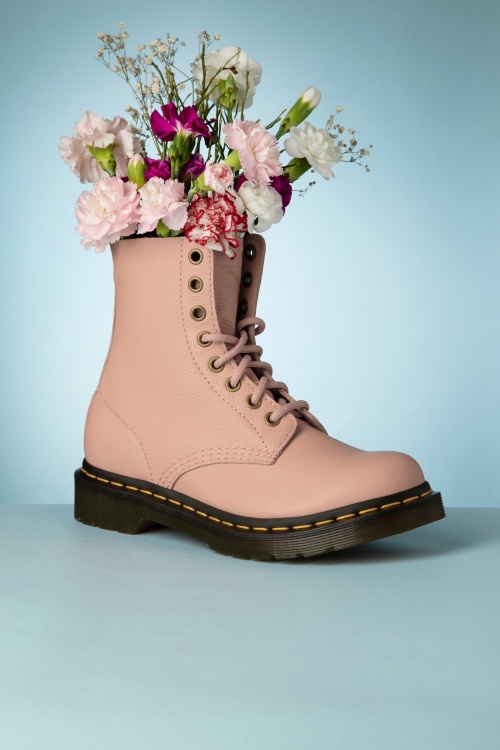 Dr. Martens - 1460 Virginia Ankle Boots in Dusty Pink 2