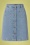 Mary Strata Denim Pocket Skirt Années 60 en Bleu Céleste