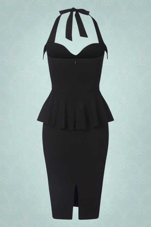 Vintage Diva  - The Stephanie Pencil Dress in Black 4