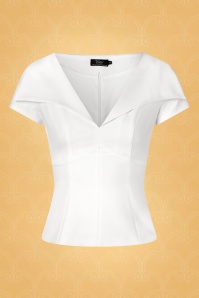 Vintage Diva  - The Giulia top in wit 4
