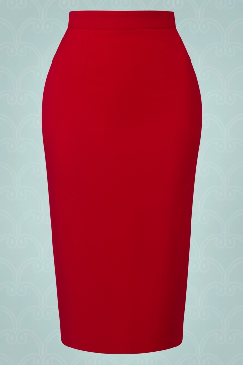 Vintage Diva  - The Georgina Pencil Skirt en Rouge 3