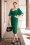 Vintage Diva The Eugenie Butterfly Pencil Dress in Green