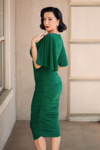 Vintage Diva  - The Eugenie Butterfly Pencil Dress in Green 5