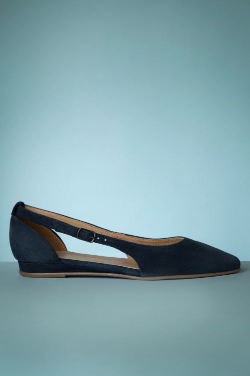 Tamaris - Josie Wildleder Flats in Navy 3