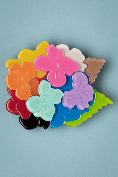 Erstwilder - Rainbow Heartfelt Hydrangea Brooch