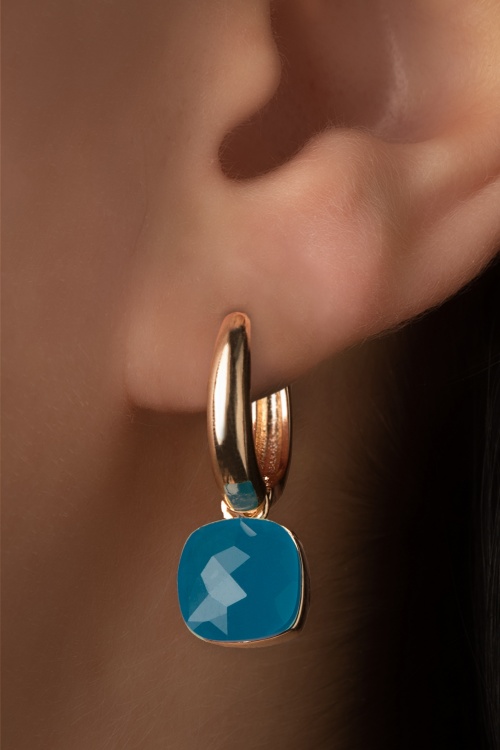 Glamfemme 46592 Gold Blue Earrings 230117 507W
