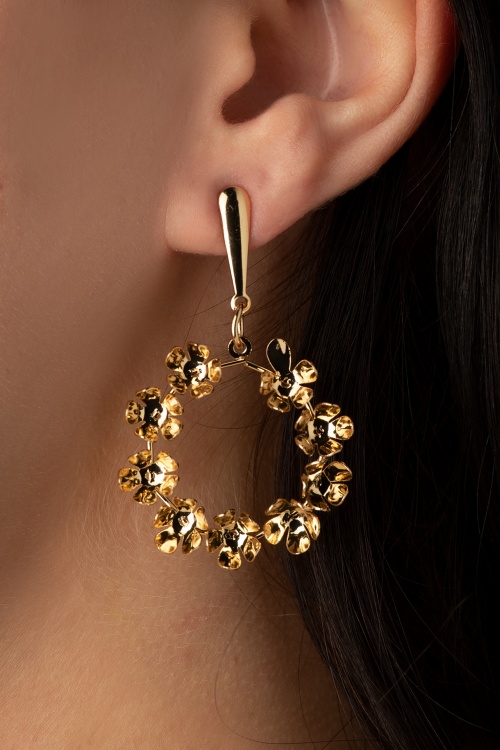 Day&Eve by Go Dutch Label - Flower Circle Ohrstecker in All Gold
