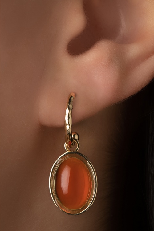 Day&Eve by Go Dutch Label - 50s Estelle Earrings in Orange and Gold
