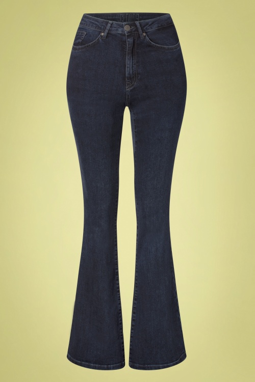 Cloud9 - 70s Dora Flared Jeans in Mid Blue
