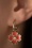 Glamfemme Flower Pearl Earrings Années 60 en Doré et Corail