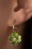Glamfemme Flower Pearl Earrings Années 60 en Doré et Vert
