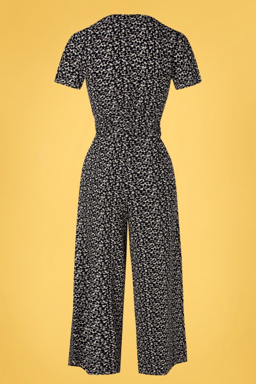Zilch - 70s Mabel Jumpsuit in Butterfly Black 4