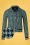Isa Collar Rubio Check Jacket in Black and Blue