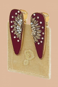 Powder - Jewelled Hairclips in Red
