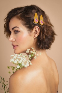 Powder - Jewelled Hairclips in Mustard 2